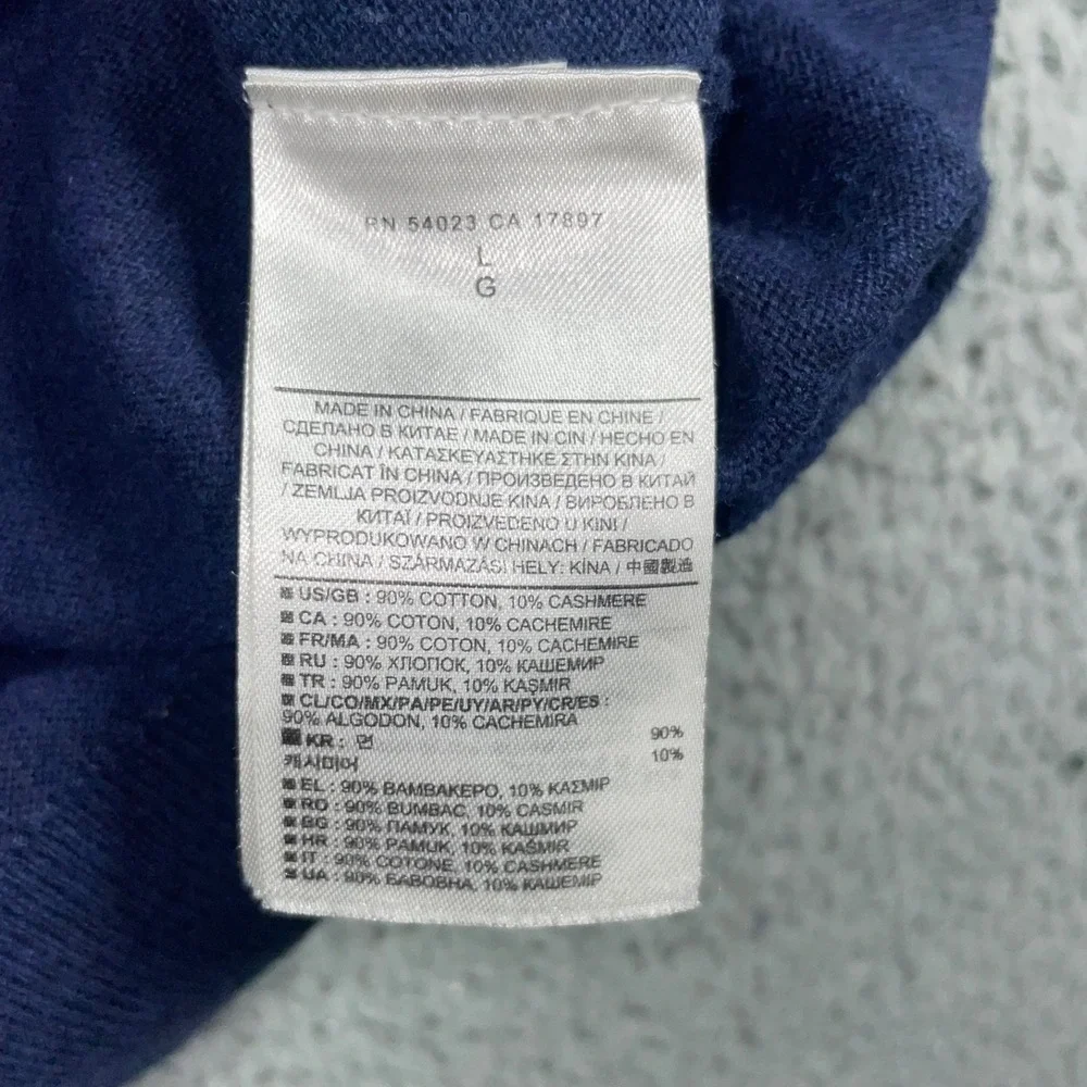 Banana Republic Sweater Men Large‎ 1/4 Zip Cotton Cashmere Classic Preppy